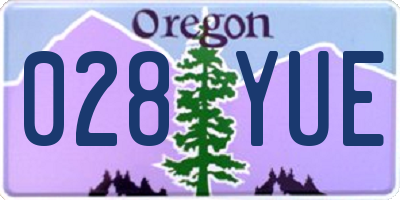 OR license plate 028YUE