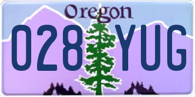 OR license plate 028YUG