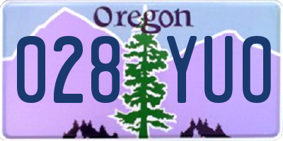 OR license plate 028YUO