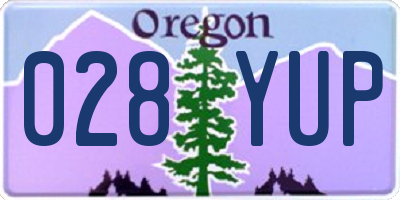 OR license plate 028YUP