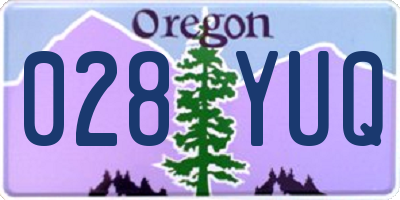 OR license plate 028YUQ