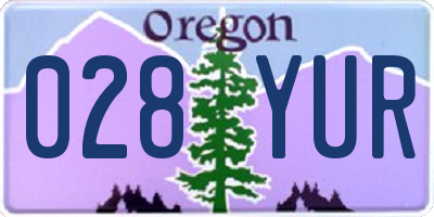OR license plate 028YUR
