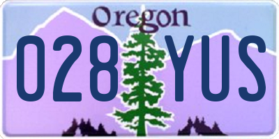 OR license plate 028YUS