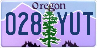 OR license plate 028YUT