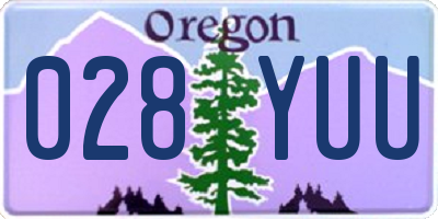 OR license plate 028YUU