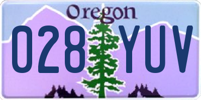 OR license plate 028YUV