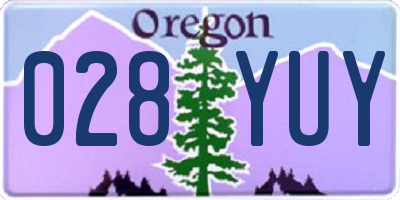 OR license plate 028YUY