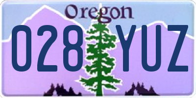 OR license plate 028YUZ