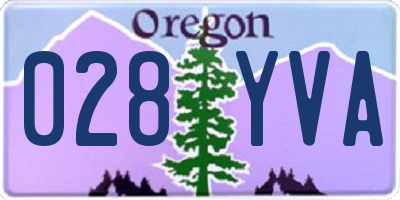 OR license plate 028YVA