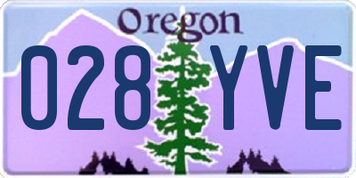 OR license plate 028YVE