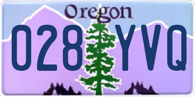 OR license plate 028YVQ