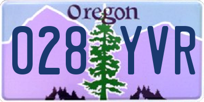 OR license plate 028YVR