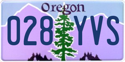 OR license plate 028YVS
