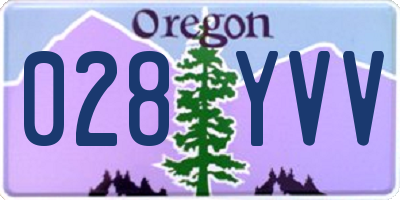 OR license plate 028YVV