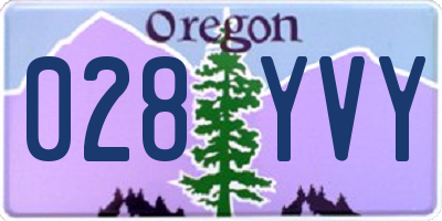 OR license plate 028YVY