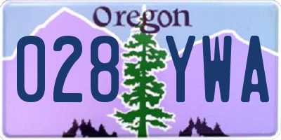 OR license plate 028YWA