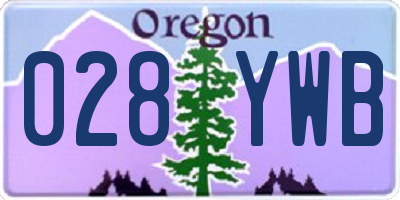 OR license plate 028YWB