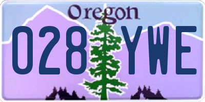 OR license plate 028YWE