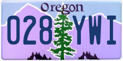 OR license plate 028YWI