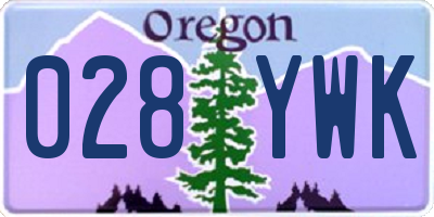OR license plate 028YWK