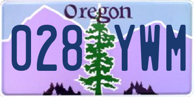 OR license plate 028YWM