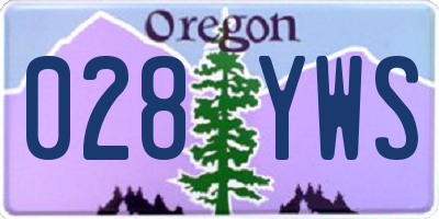 OR license plate 028YWS