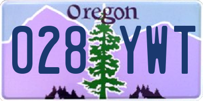 OR license plate 028YWT