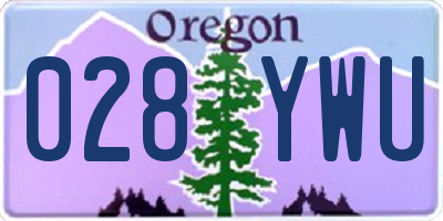 OR license plate 028YWU