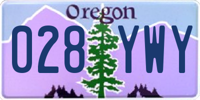 OR license plate 028YWY