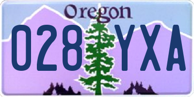 OR license plate 028YXA