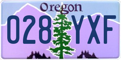OR license plate 028YXF