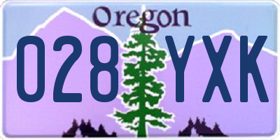 OR license plate 028YXK