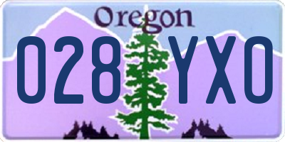 OR license plate 028YXO