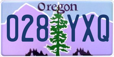 OR license plate 028YXQ