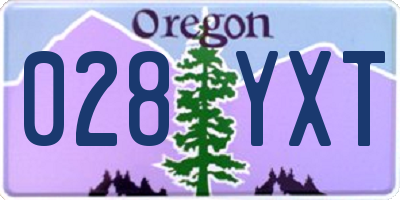 OR license plate 028YXT