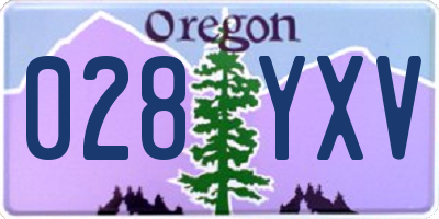 OR license plate 028YXV