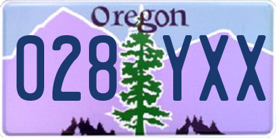 OR license plate 028YXX