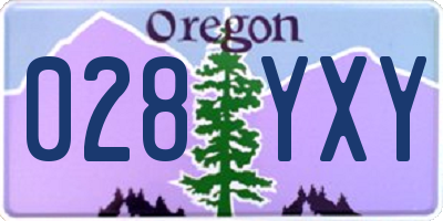 OR license plate 028YXY