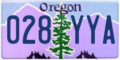 OR license plate 028YYA