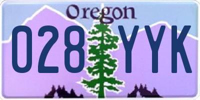 OR license plate 028YYK