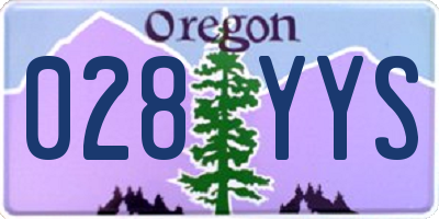 OR license plate 028YYS
