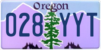 OR license plate 028YYT