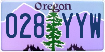 OR license plate 028YYW