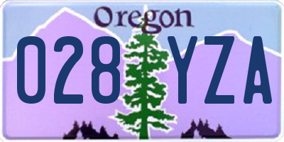 OR license plate 028YZA