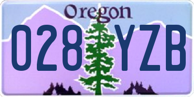 OR license plate 028YZB