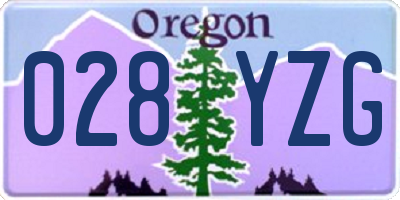 OR license plate 028YZG