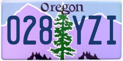 OR license plate 028YZI