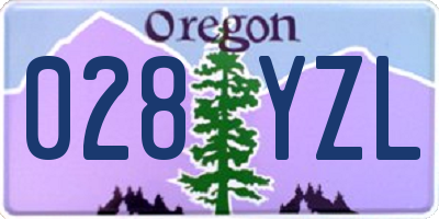 OR license plate 028YZL