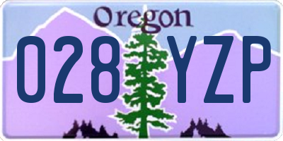 OR license plate 028YZP