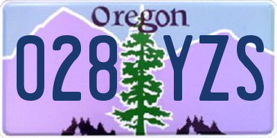 OR license plate 028YZS